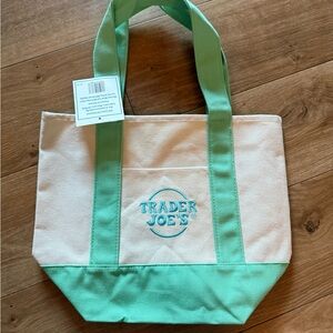 Trader Joe’s Mint Green and Cream Tote Bag